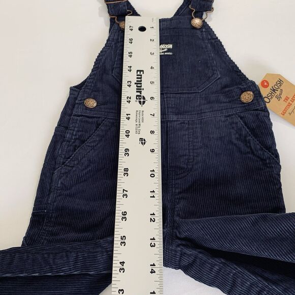 NWT OshKosh B'Gosh Corduroy Overalls Baby 18 Months Navy Blue Soft Classic Play - Picture 10 of 11